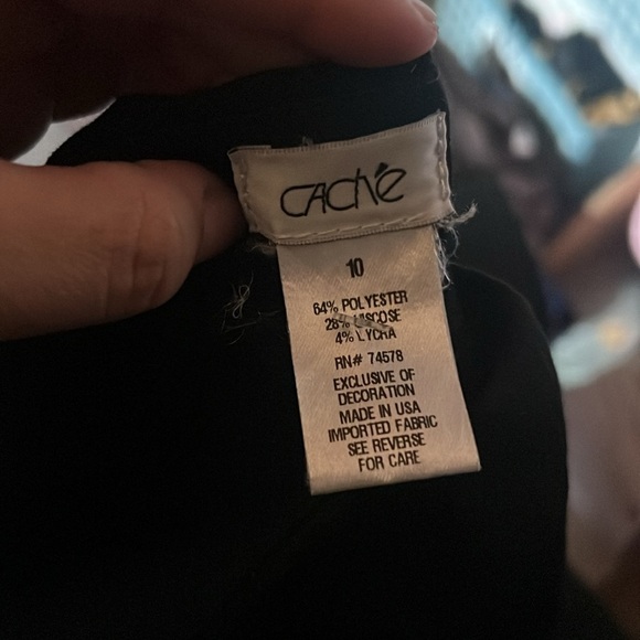 Y2k Wide leg pants Cache black front zipper pull on stretchy sexy stretchy - Picture 4 of 4